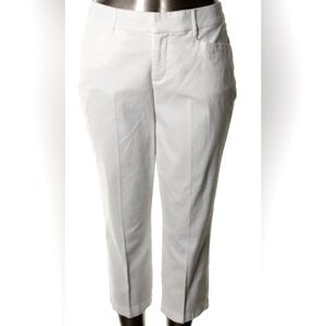 JM Collection Women’s Ankle Cropped Pants in White Size 24W